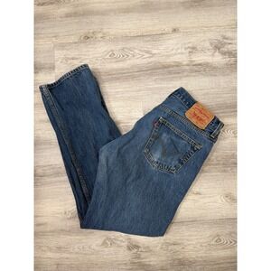 Levis 501 Mens Jeans W36‎ L32 Medium Wash Denim Straight Leg Button Fly
